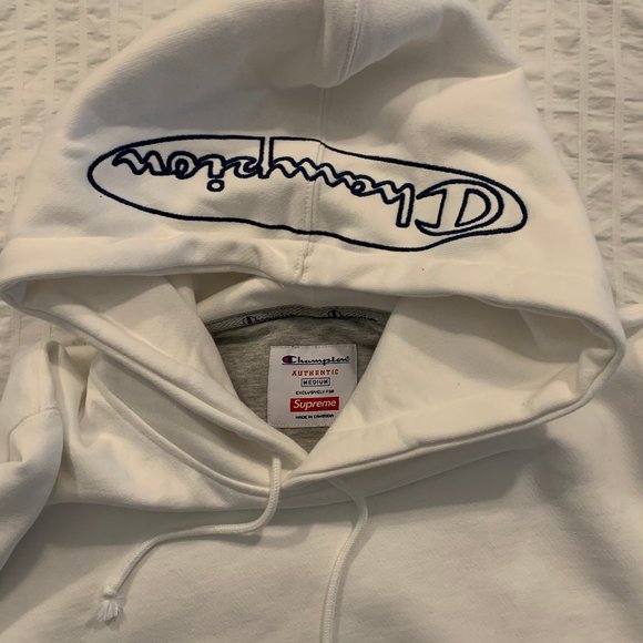 Supreme Champion Outline Hooded Sweatshirt White - Picture 3 of 3